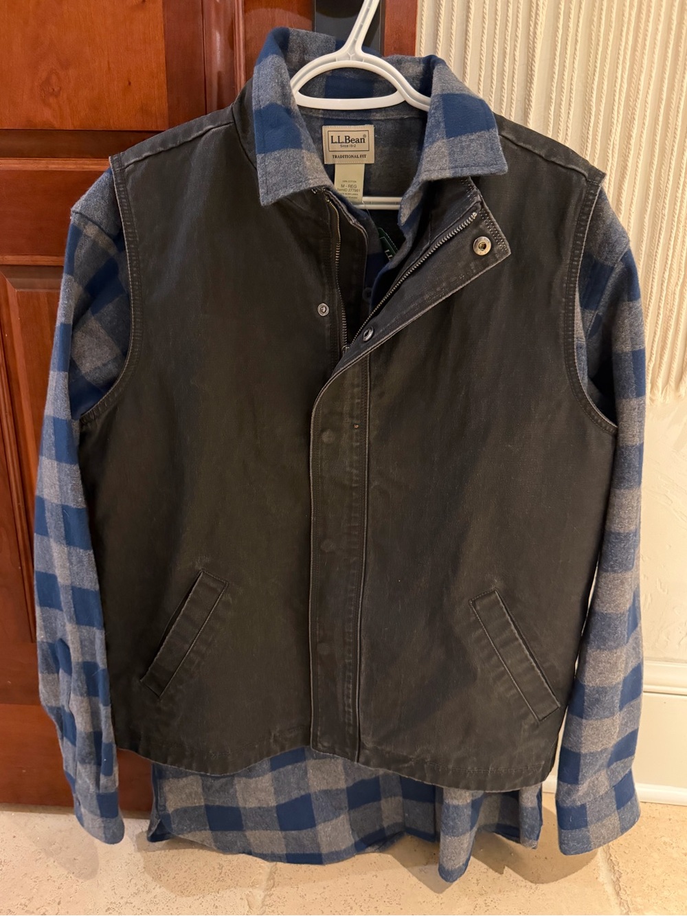L.L.Bean Men's Chamois Shirt Jacket Waxed Vest